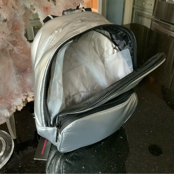 No BOUNDARIES Mini  Sliver Metallic backpack - Picture 4 of 12